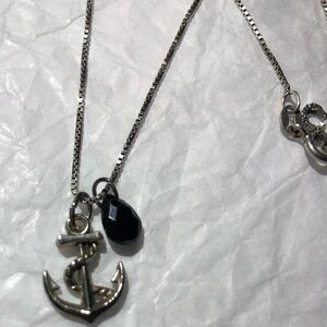 Silver Anchor Pendant Necklace
